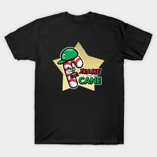 Insane in the Cane - Funny Christmas Candy Cane Holiday Food Joke T-Shirt